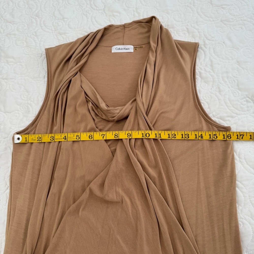 Calvin Klein Sheath Dress with Waterfall front panel. Size 6 - Picture 8 of 10